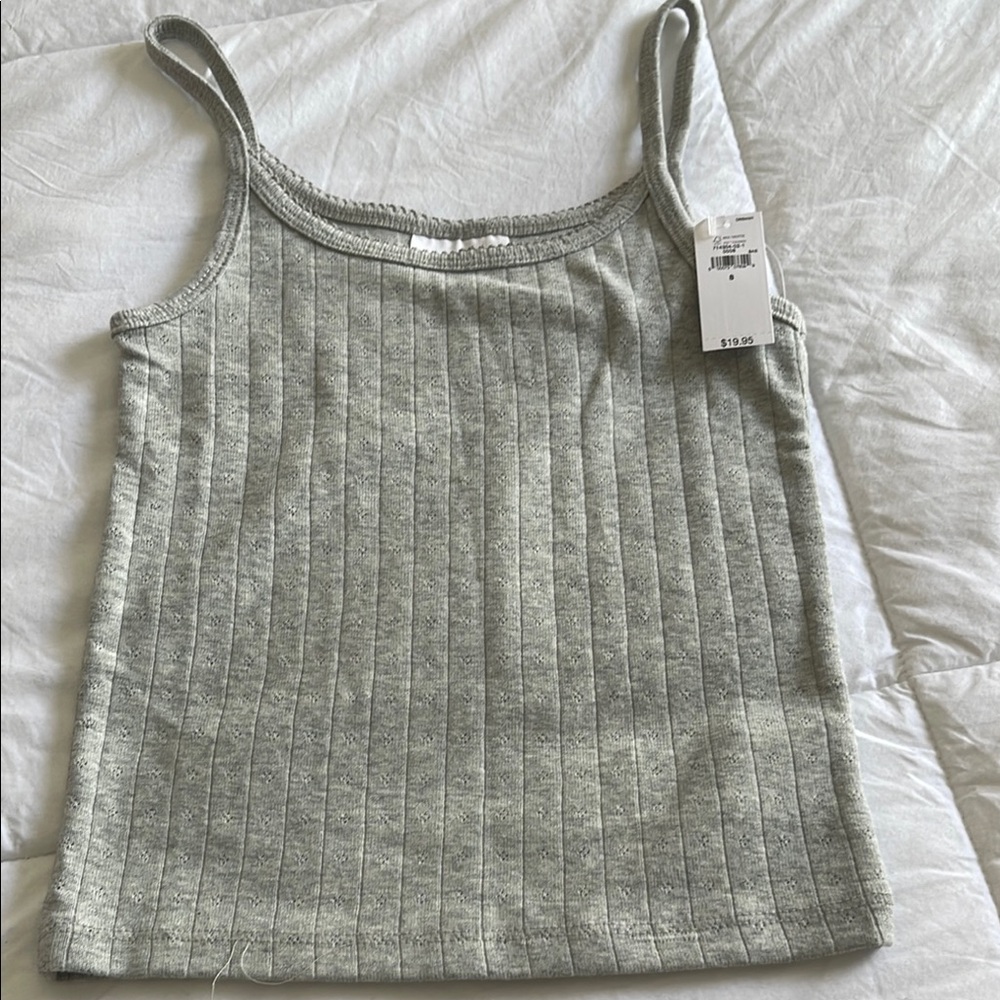 GAP Gray Ribbed Sleeveless Tank Top